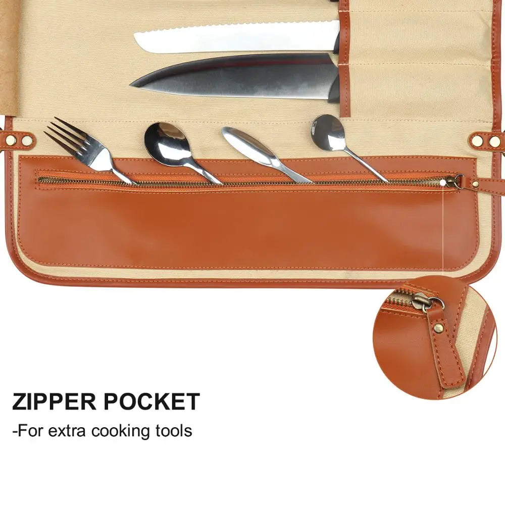 Chefs Leather Roll bag