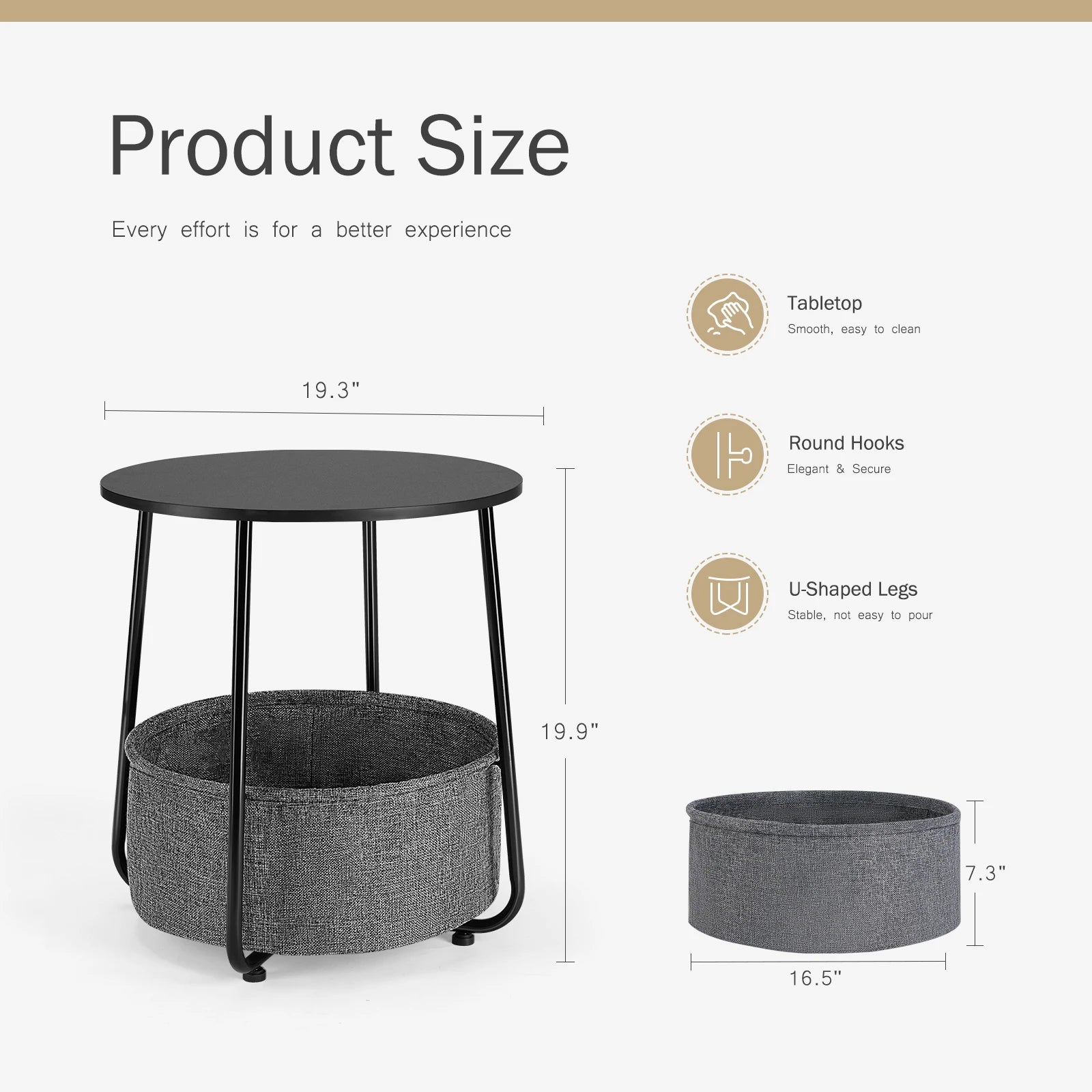 JHK-Round Side End Table