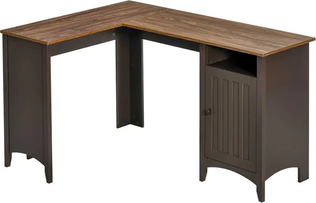 L Shaped Computer Desk with Hutch, 59