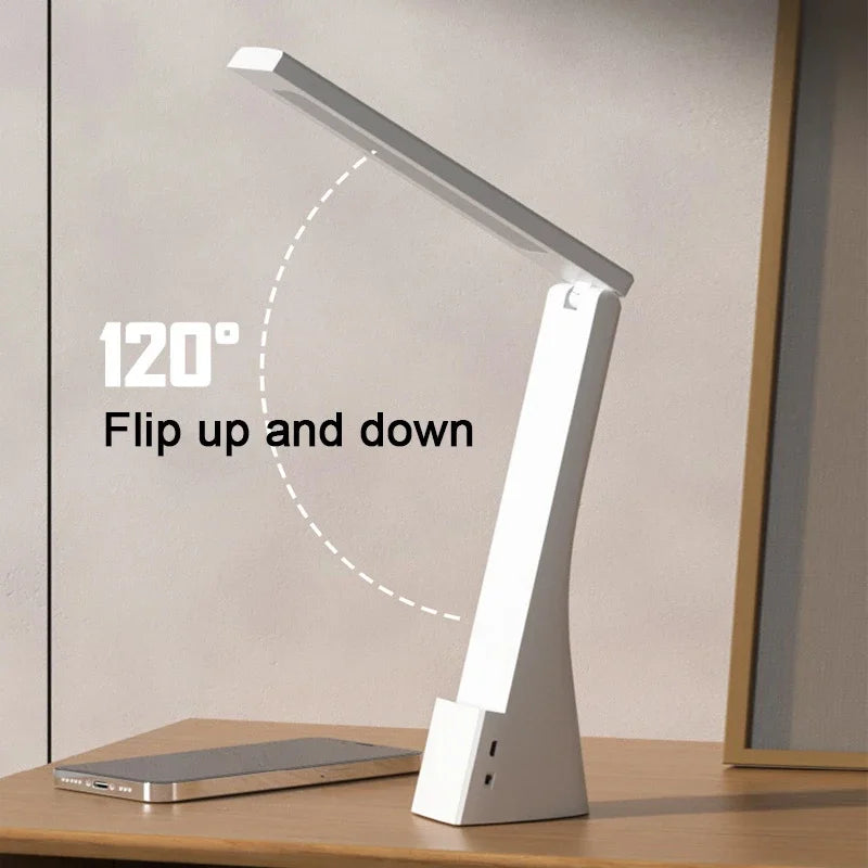 LED Desk Lamp, Charging And Plugging Foldable Table Light