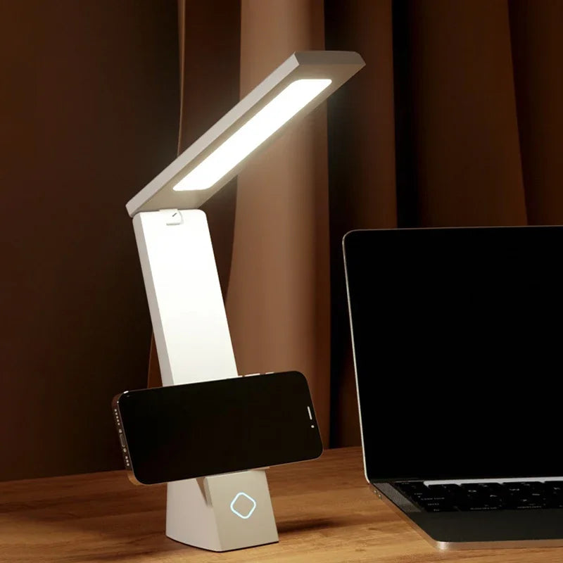 LED Desk Lamp, Charging And Plugging Foldable Table Light