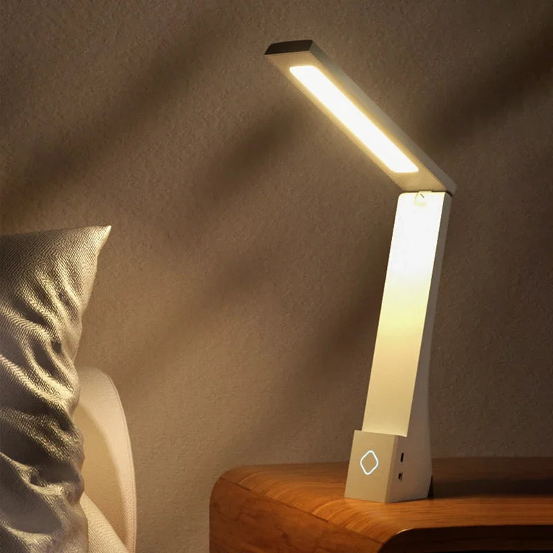 LED Desk Lamp, Charging And Plugging Foldable Table Light