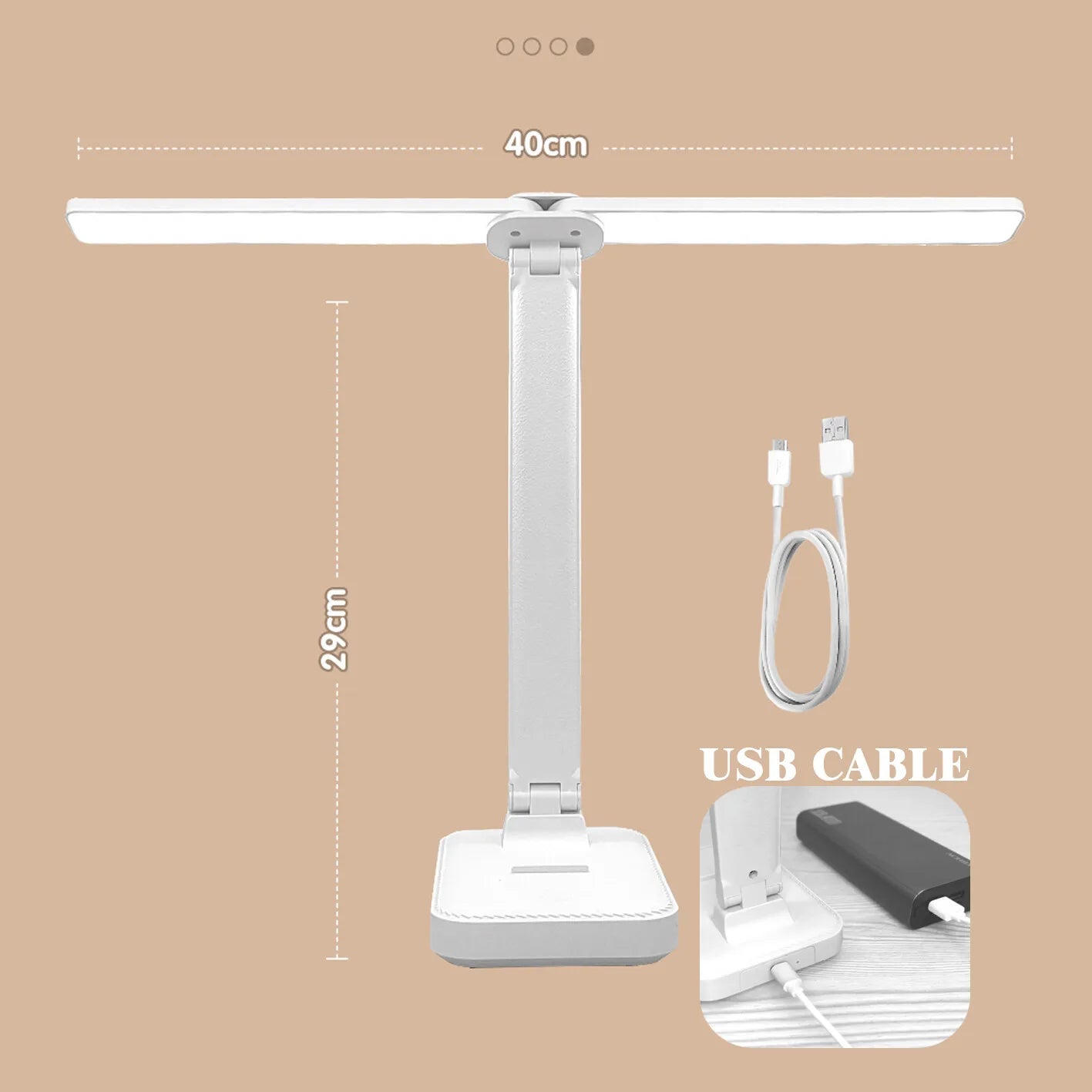 LED Desk Lamp With USB Rechargeable Table