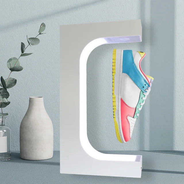 360 Degree Auto Rotate LED Floating Shoe Rack