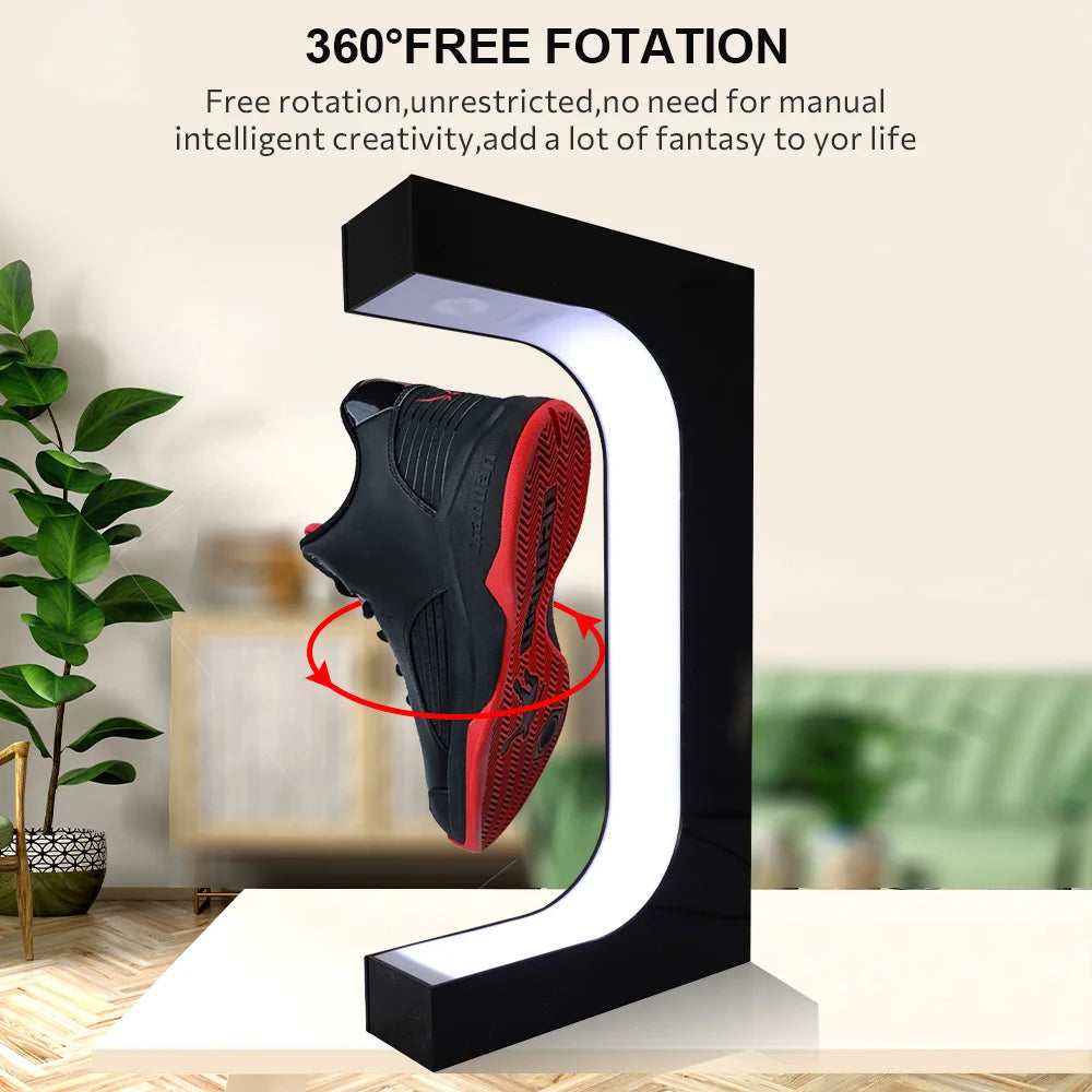 360 Degree Auto Rotate LED Floating Shoe Rack