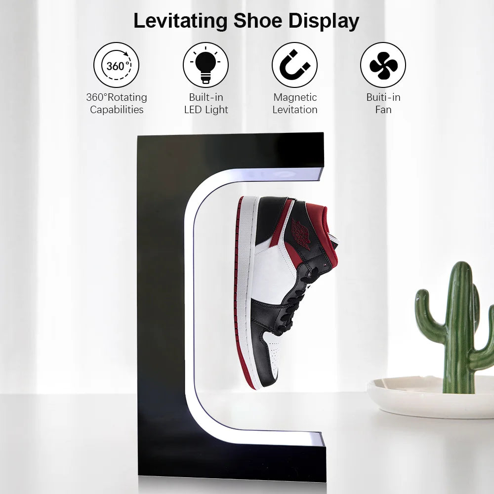 360 Degree Auto Rotate LED Floating Shoe Rack