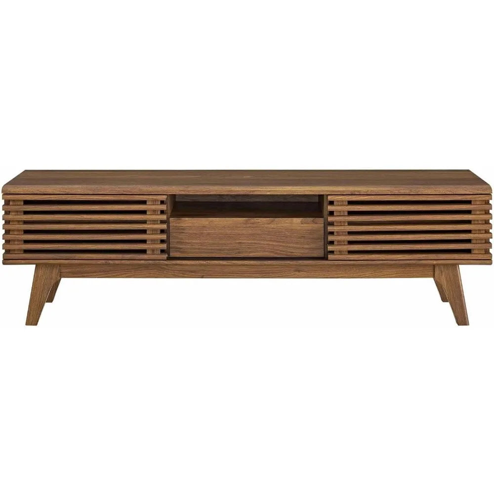 Modern Low Profile 59 Inch TV Stand (in Walnut)