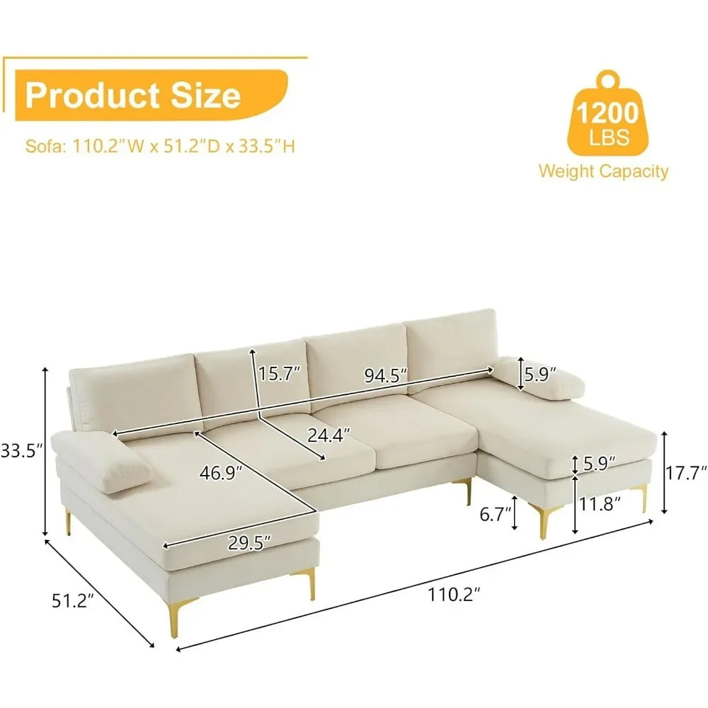 Modern U Shaped Sectional Sofa