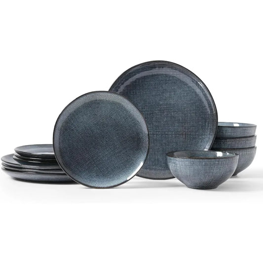 Moonlight Plates and Bowls Sets, 12 Piece