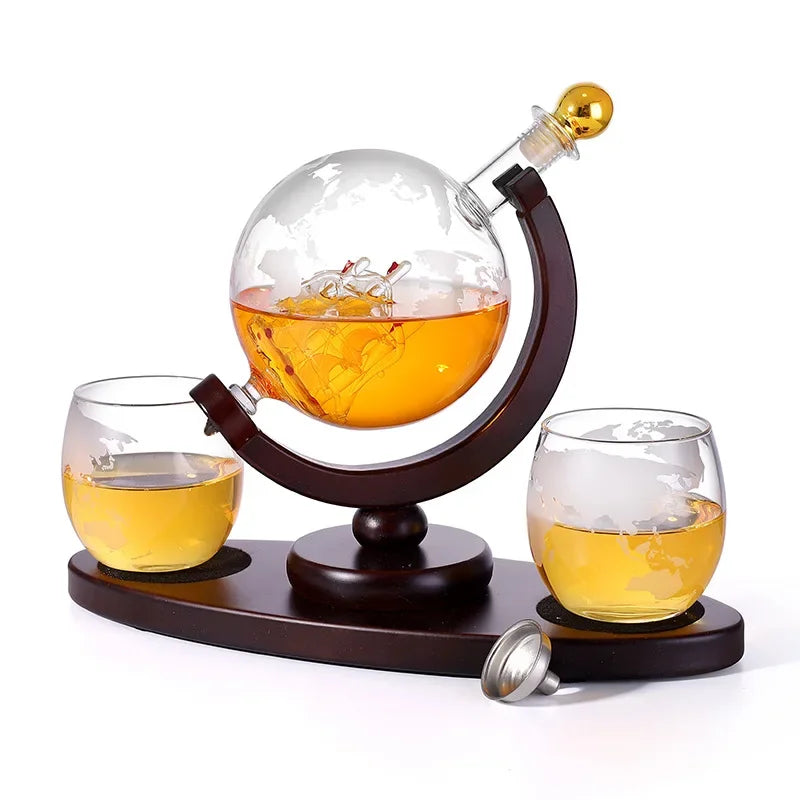 Crystal Glass Globe Whiskey Set