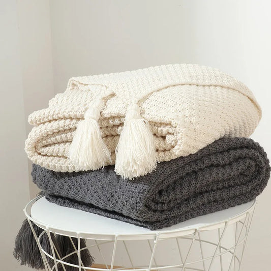 Nordic wind knitted nap blanket