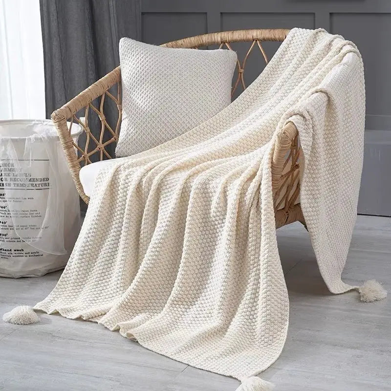 Nordic wind knitted nap blanket