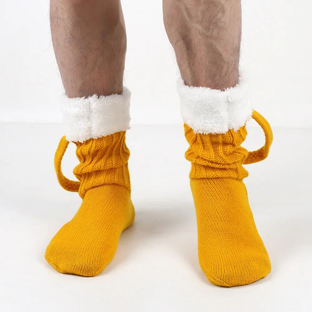 Beer Mug Knit Socks