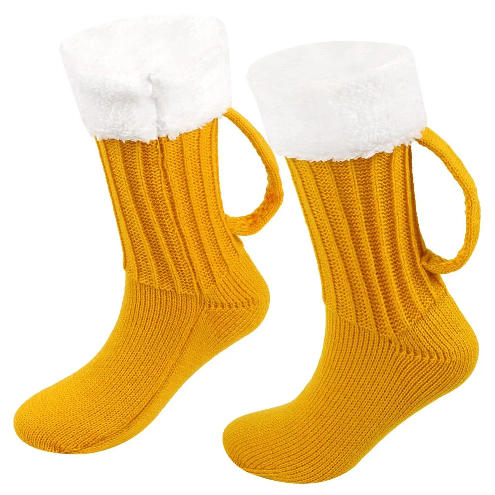 Beer Mug Knit Socks