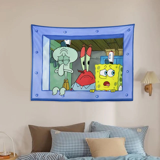 SpongeBob Cartoon Funny Tapestry