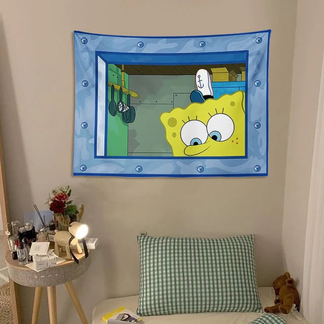 SpongeBob Cartoon Funny Tapestry