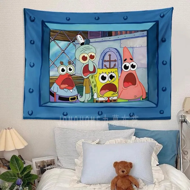 SpongeBob Cartoon Funny Tapestry