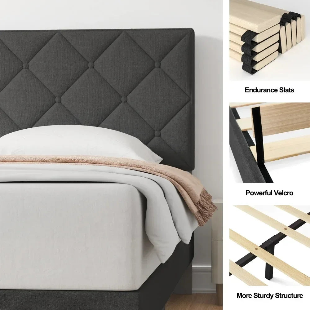 Morten Bed Frame With Fabric Upholstered Head Bord