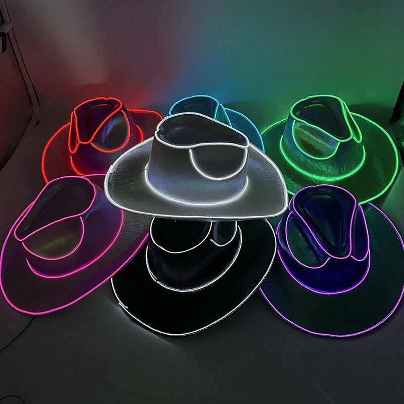 Rave Glowing Light Up Bar Cowboy Hat (LED Luminous)