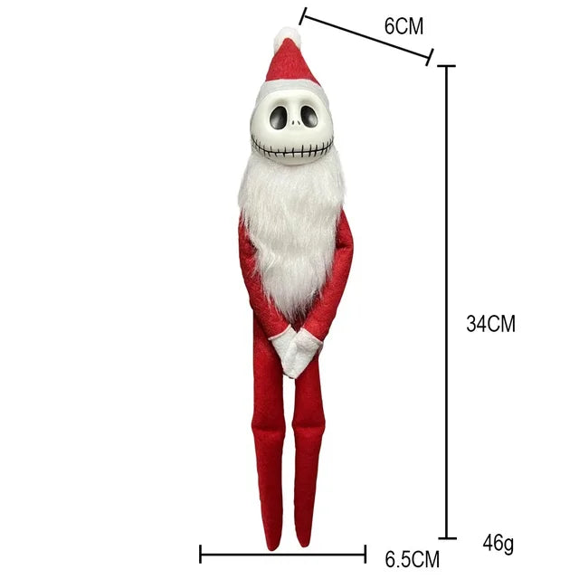 Red & Green Skull Face Christmas Elf Doll