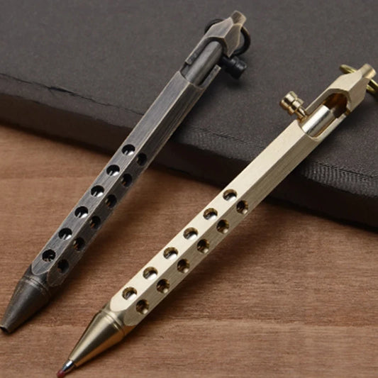 Retro Six-wing Brass Ballpoint Pen