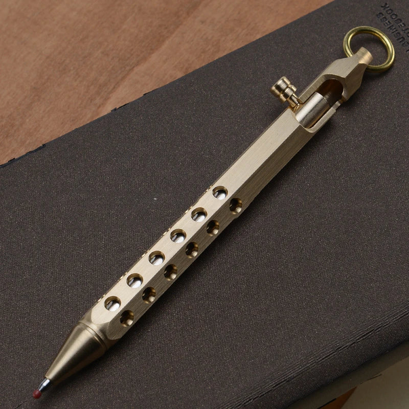 Retro Six-wing Brass Ballpoint Pen