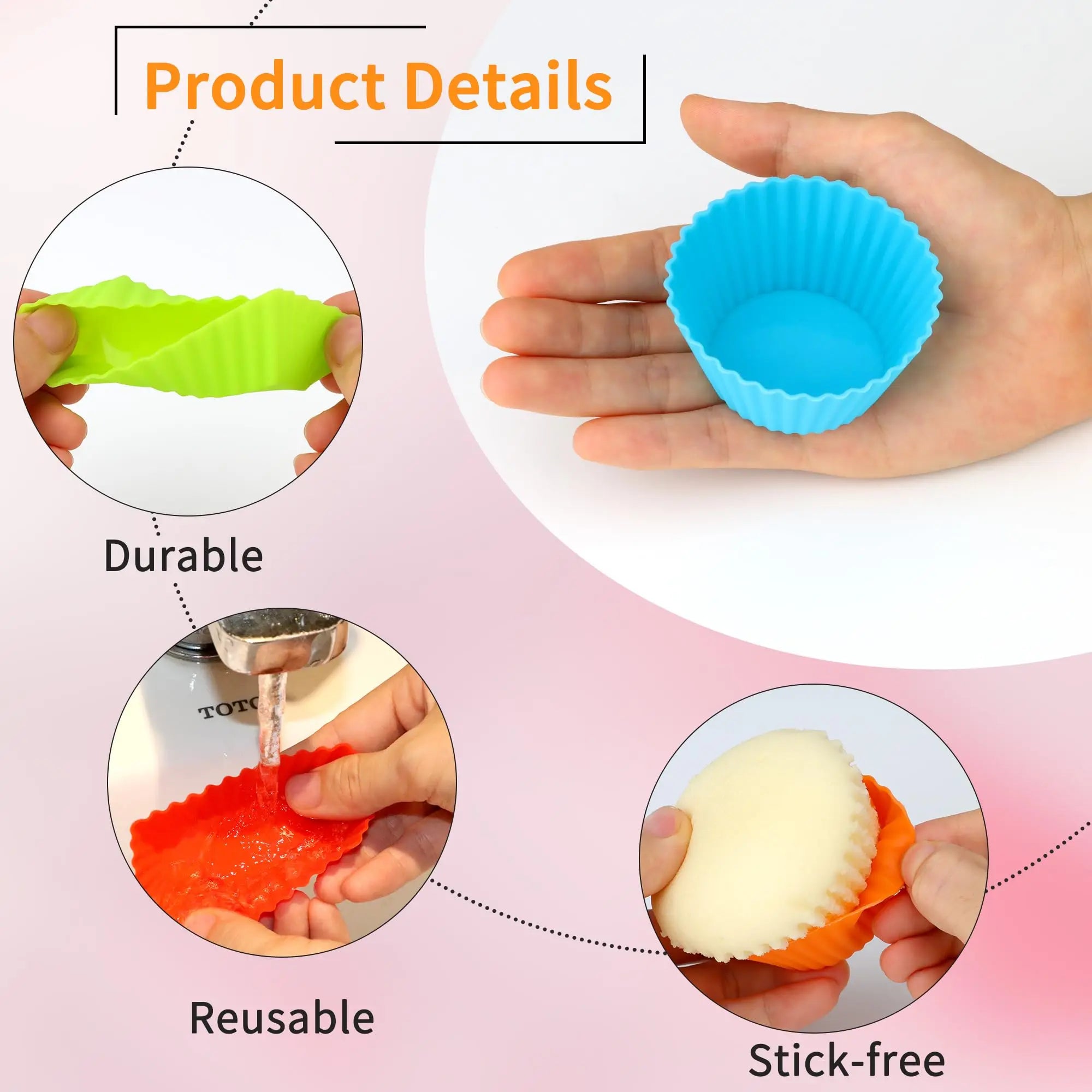 Reusable Silicone Cupcake Baking Cups