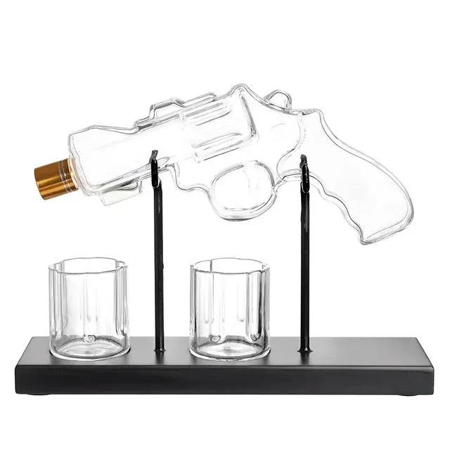 Revolver whiskey glass set