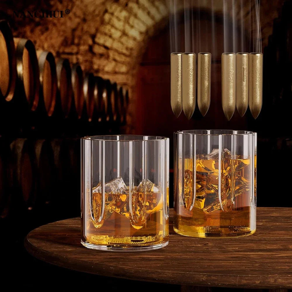 Revolver whiskey glass set