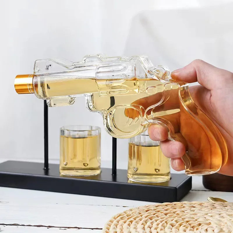 Revolver whiskey glass set