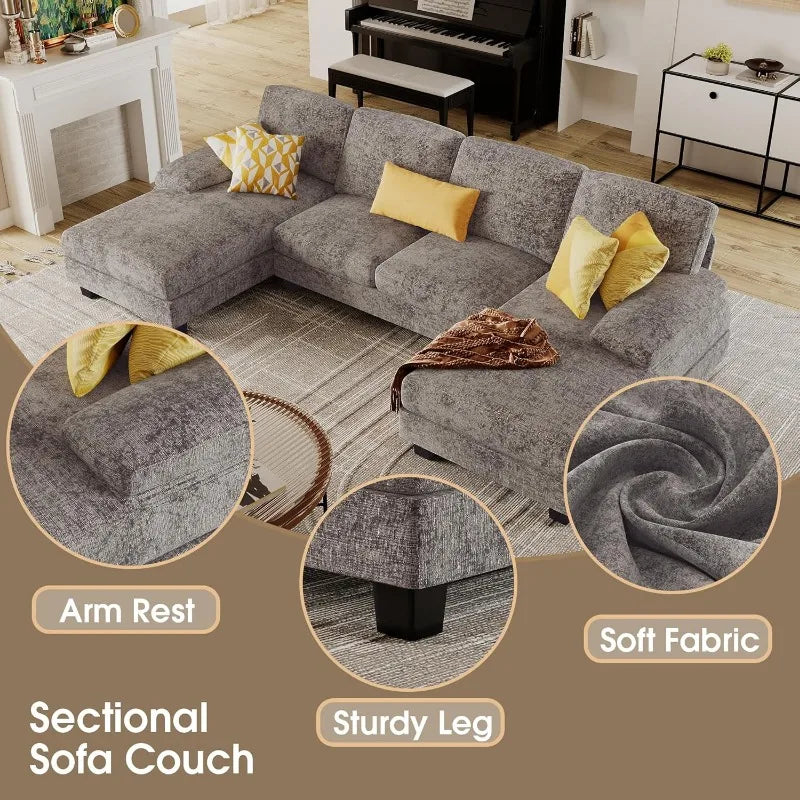 Nordic Style U-Shaped Sectional Sofa