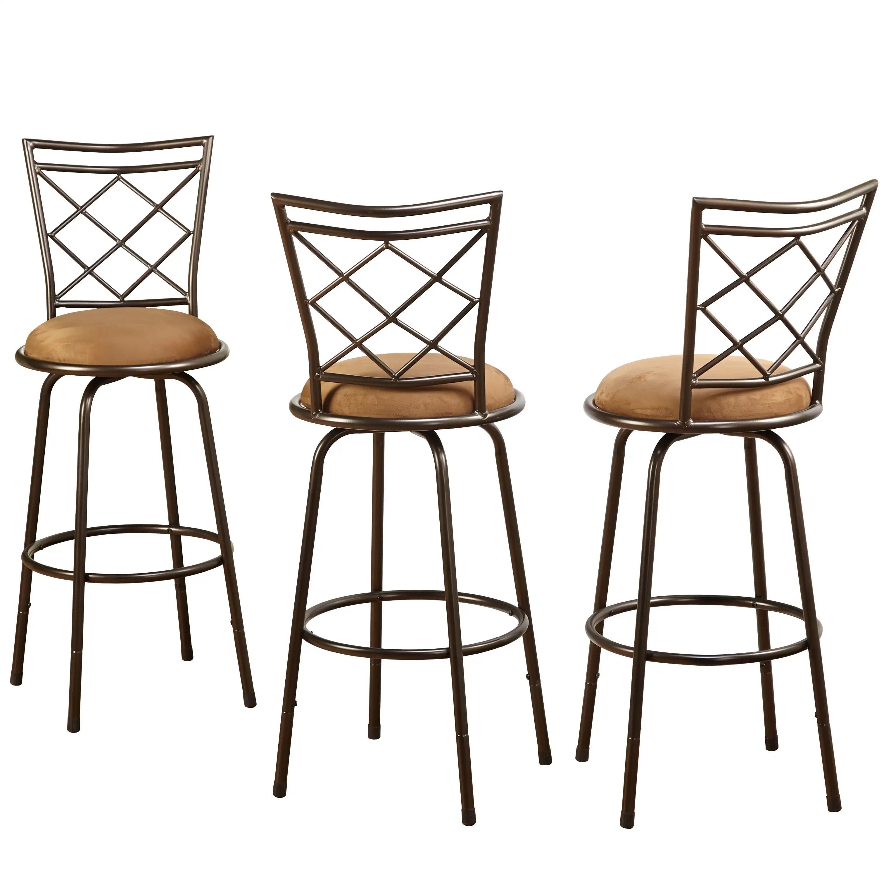 Set of 3 Adjustable Swivel Counter Stools