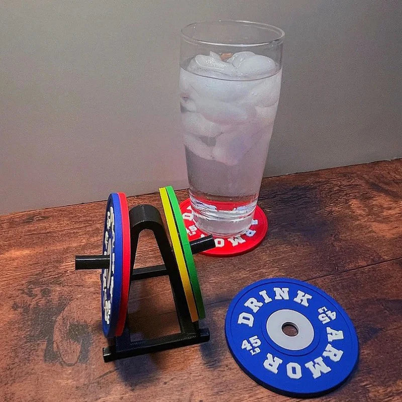 Gym Weight Plate Coaster 4Pcs