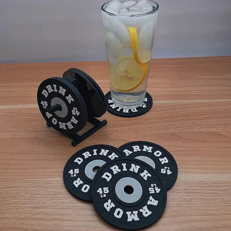 Gym Weight Plate Coaster 4Pcs