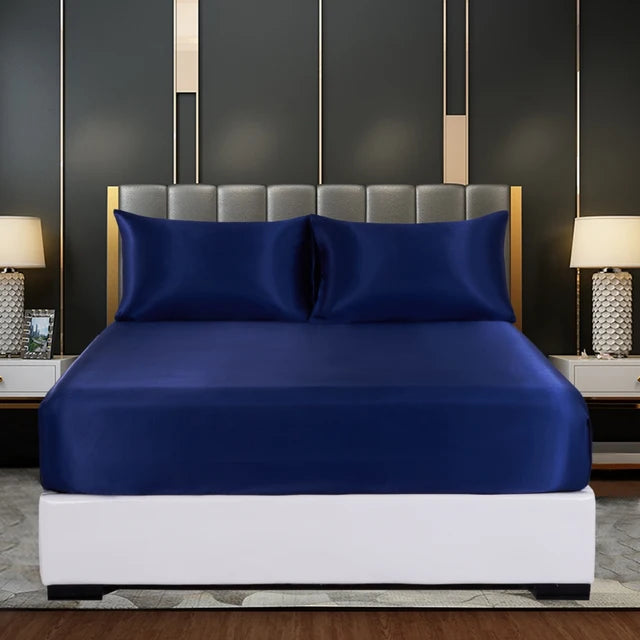 Luxury Anti-slip Silk Fitted Bed Sheets