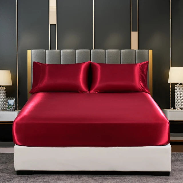 Luxury Anti-slip Silk Fitted Bed Sheets