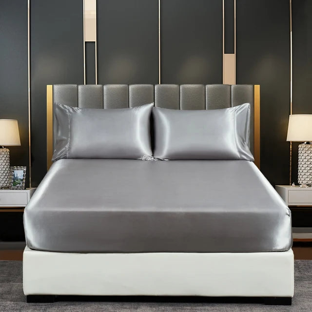 Luxury Anti-slip Silk Fitted Bed Sheets