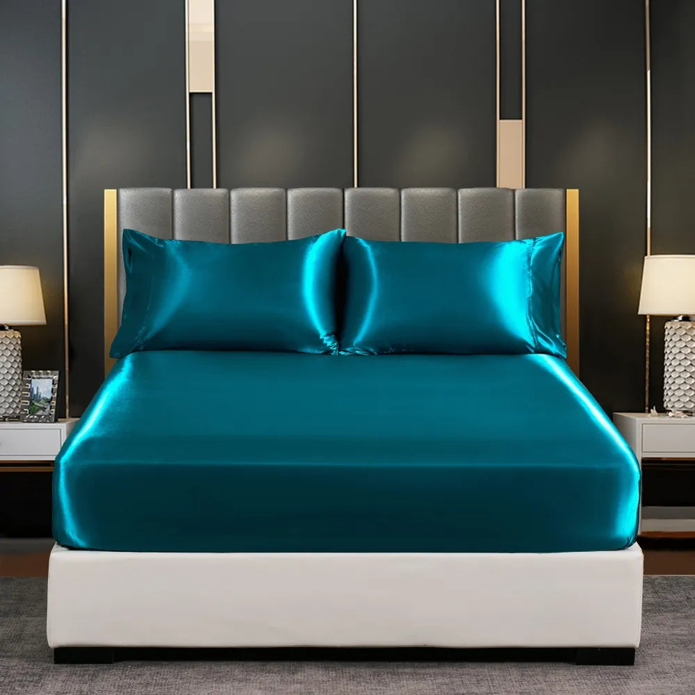 Luxury Anti-slip Silk Fitted Bed Sheets