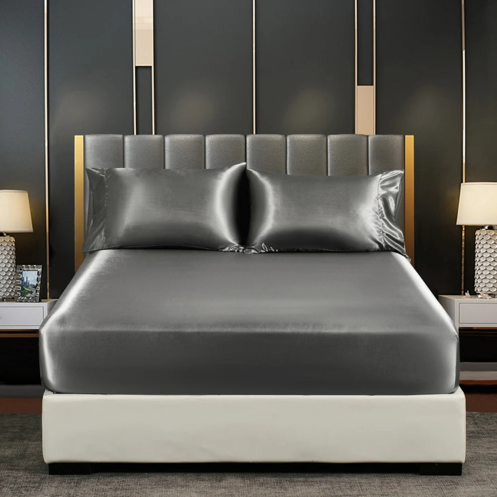 Luxury Anti-slip Silk Fitted Bed Sheets