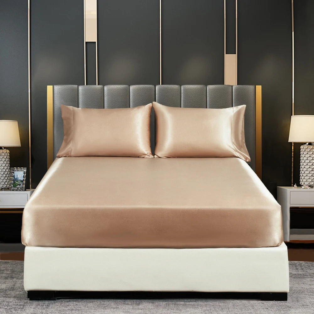 Luxury Anti-slip Silk Fitted Bed Sheets