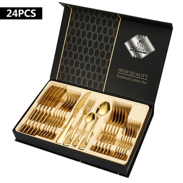 Stainless steel polish tableware set