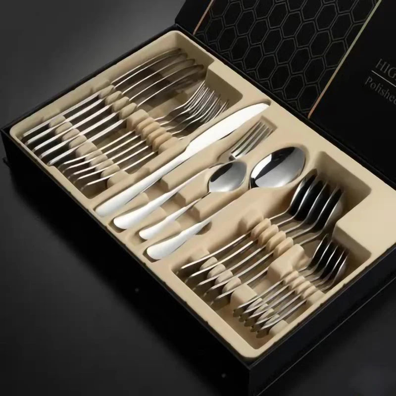 Stainless steel polish tableware set