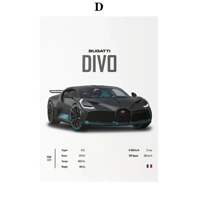 Supercar Wall Art Canvas Posters