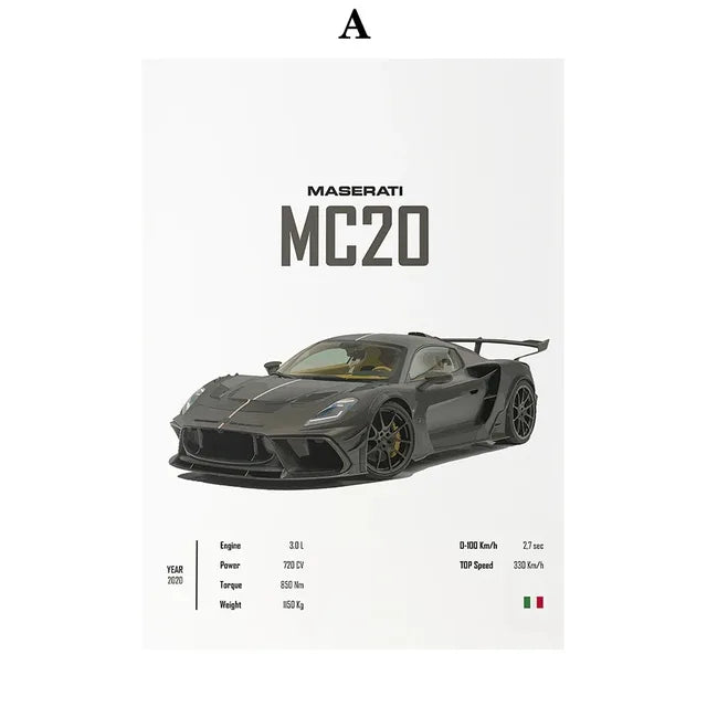 Supercar Wall Art Canvas Posters