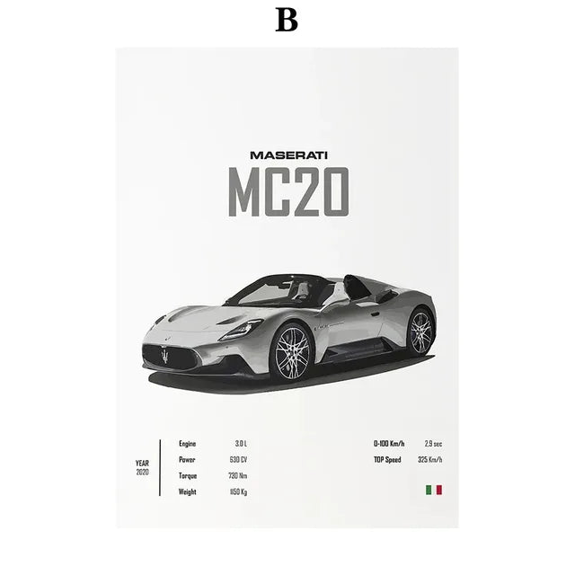 Supercar Wall Art Canvas Posters