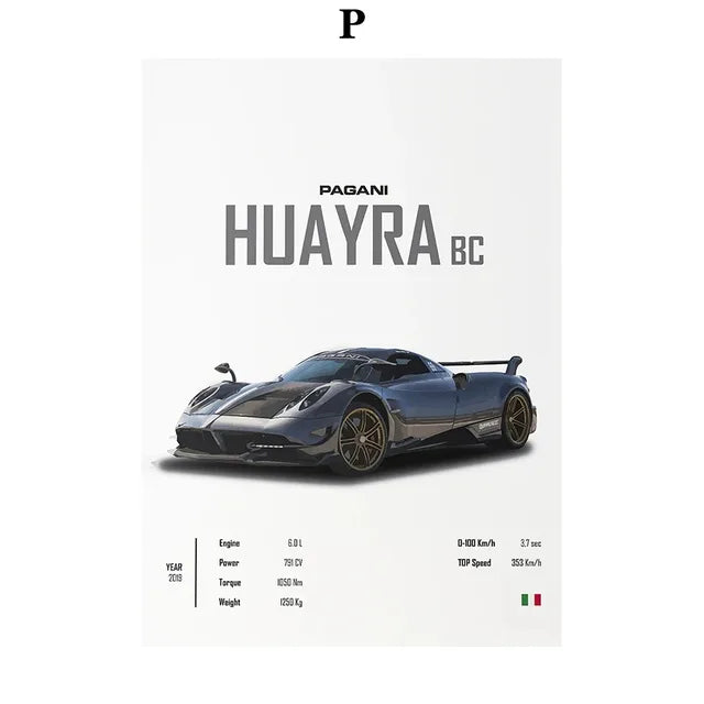 Supercar Wall Art Canvas Posters