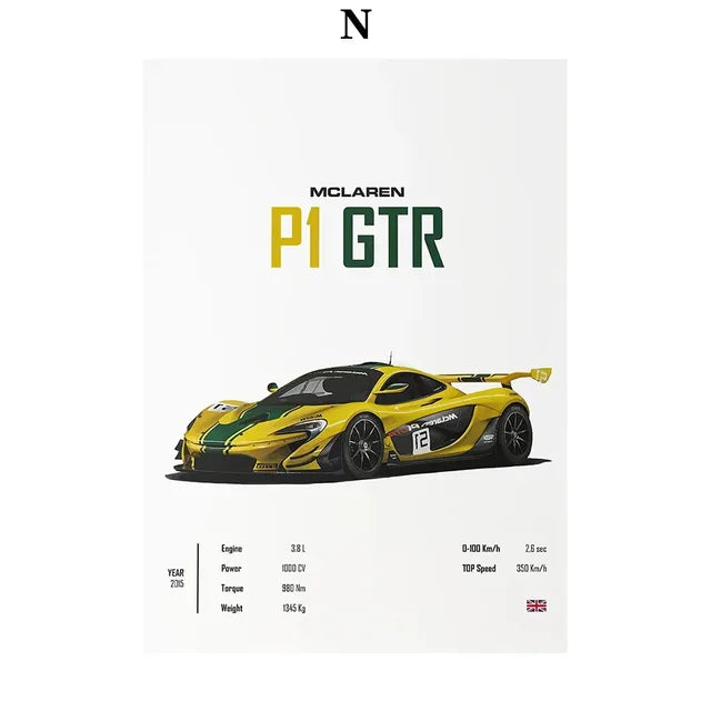 Supercar Wall Art Canvas Posters