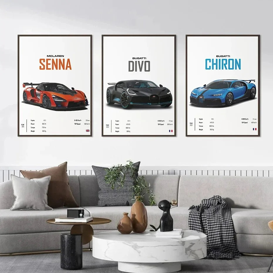 Supercar Wall Art Canvas Posters