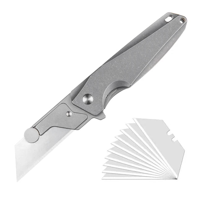 VT Custom, Titanium Utility Knife, EDC Pocket Knife Box Cutter