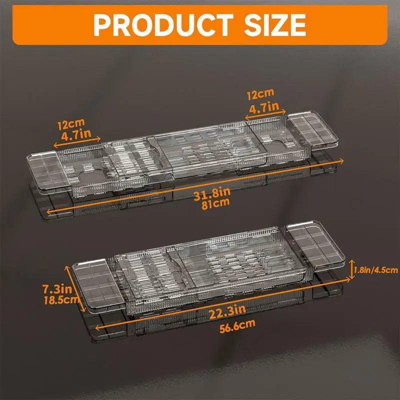 Clear Bathtub Expandable Bath Table